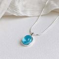 925 Sterling Silver blue Crystal Moonstone Necklace