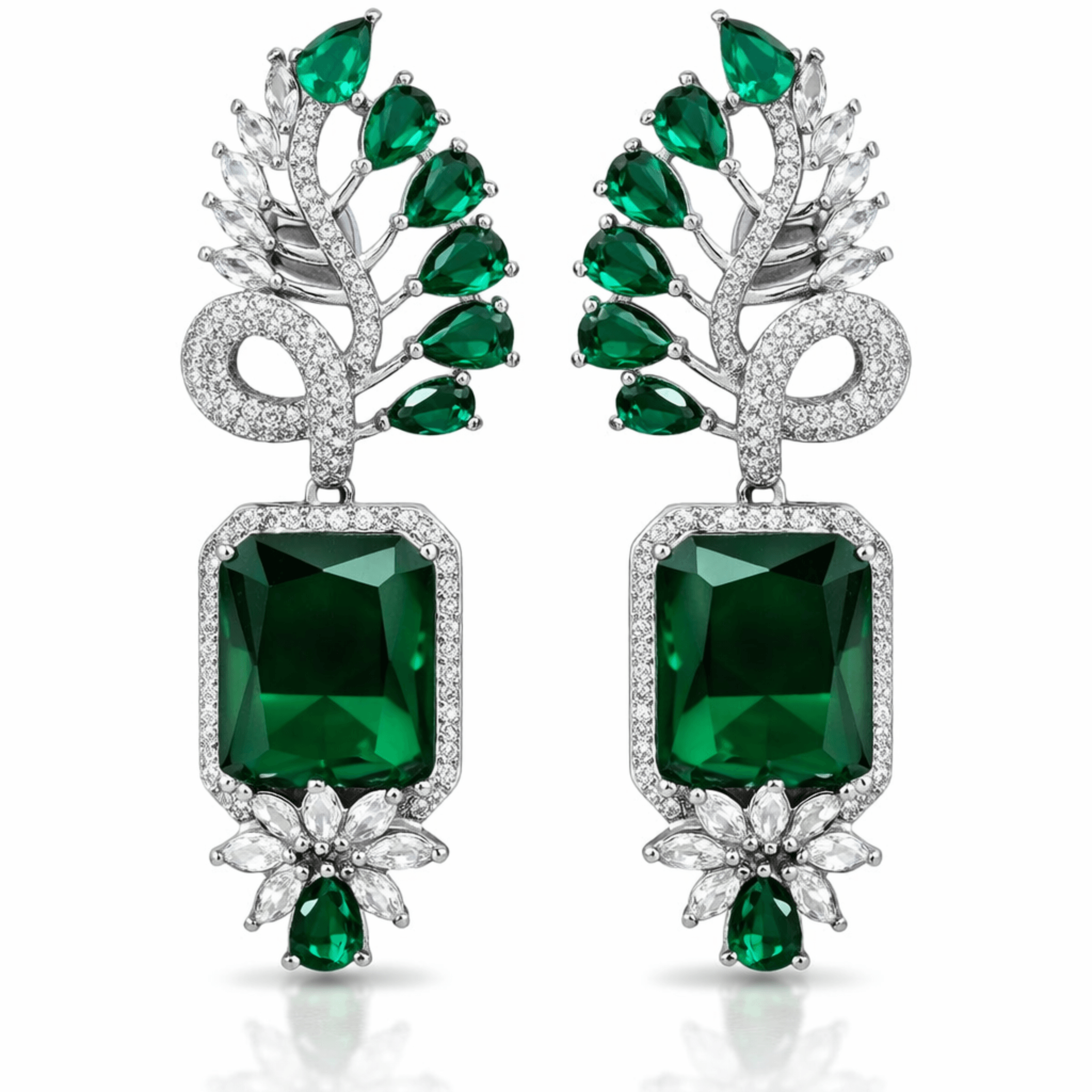 American Diamond Serephine Green Emerald-Cut Stones
