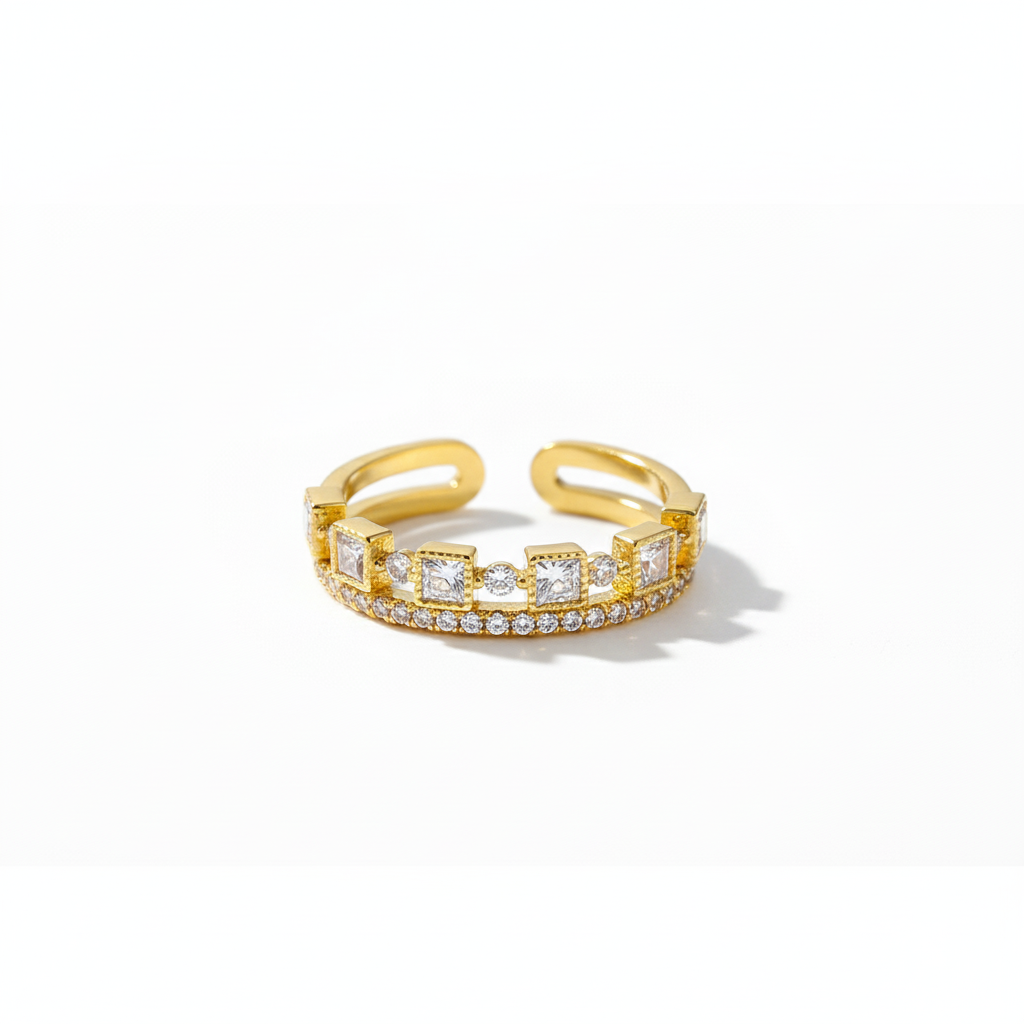 Rhinestone 18K Gold Plated Ring