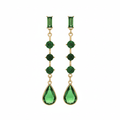 Emerald Crystal Dangling Drop Earrings