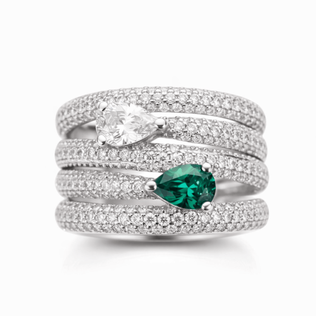 Multi Layers Zircon Ring