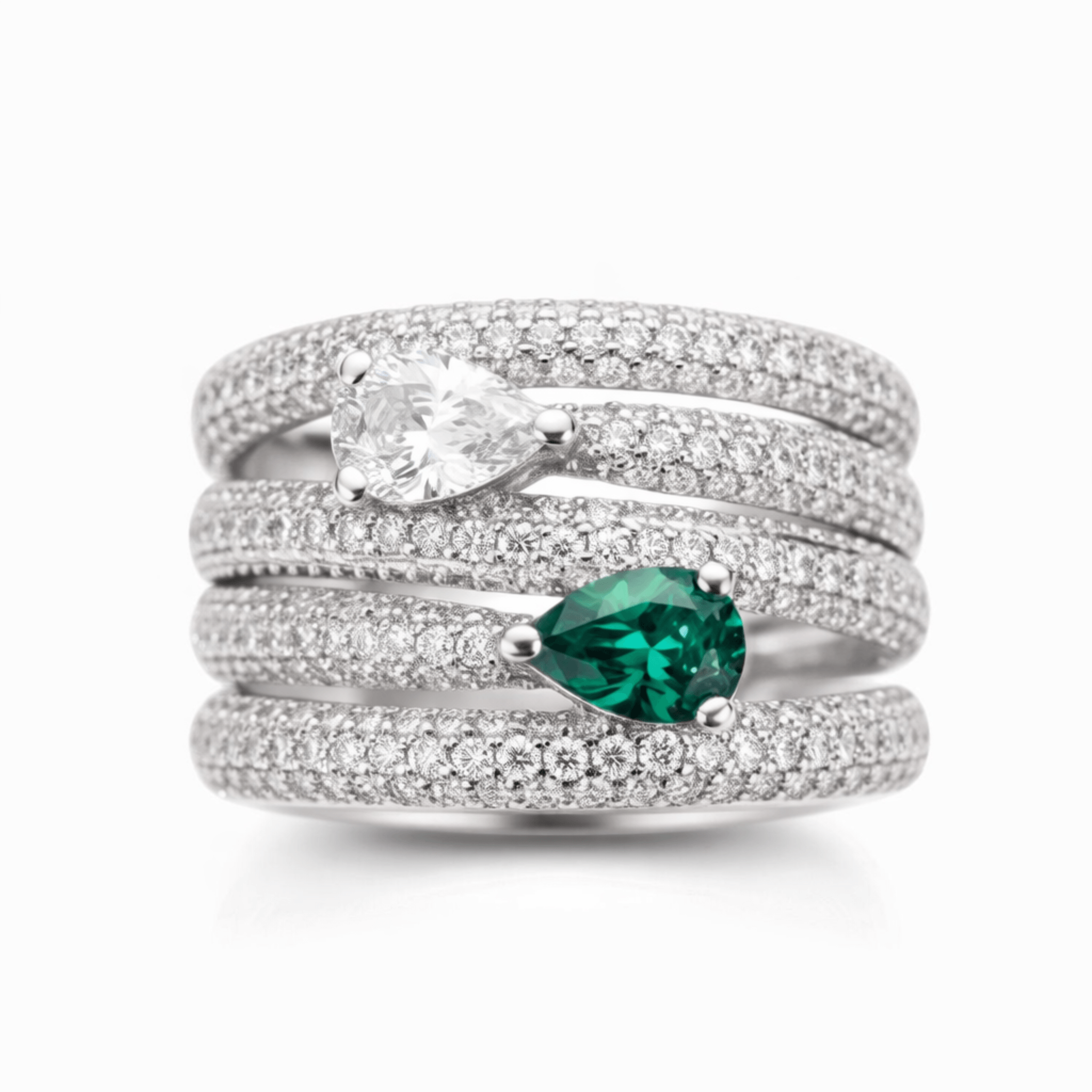 Multi Layers Zircon Ring