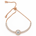 Rose gold bracelet with a central diamond 
